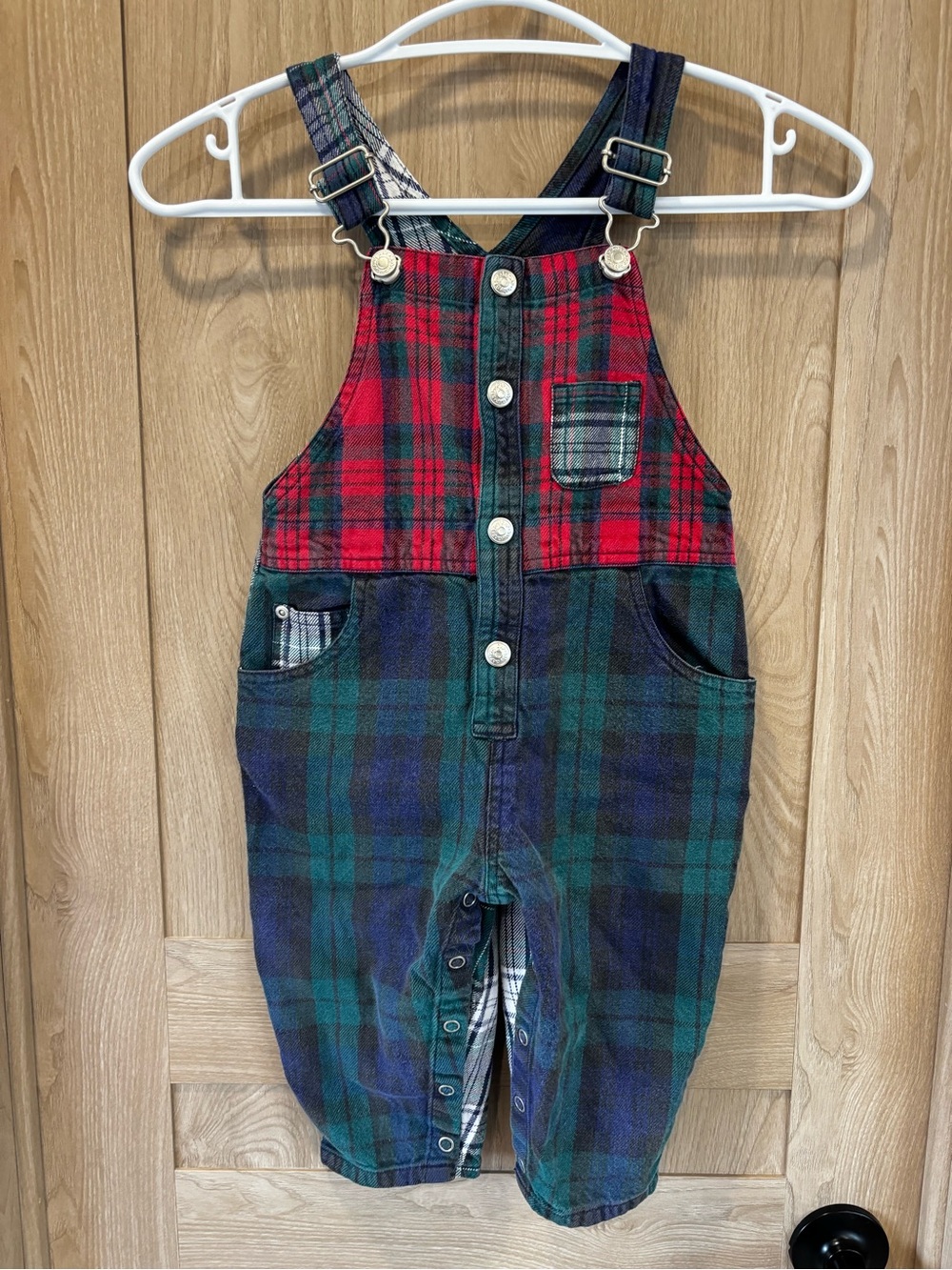 Vintage Gap Plaid Baby Overalls Size 18-24m